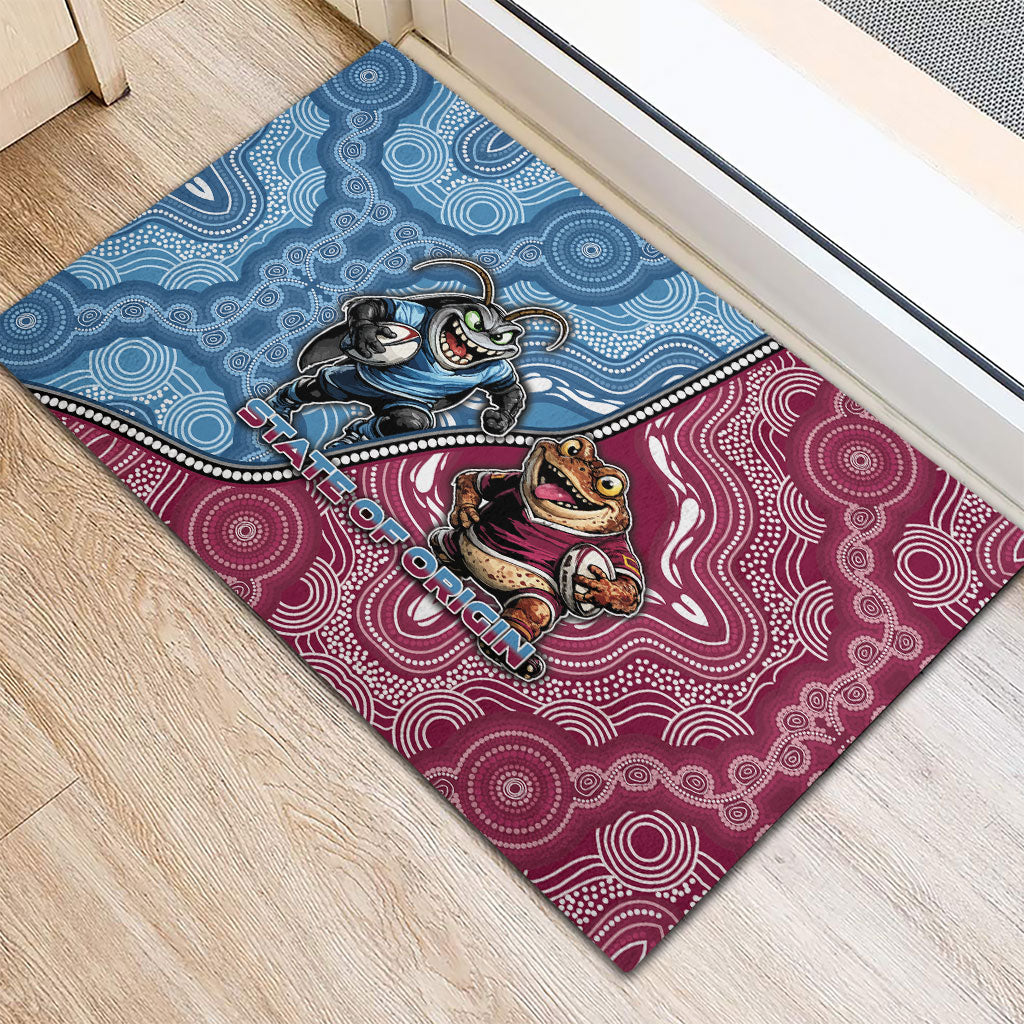 New South Wales And Queensland Rubber Doormat Cockroaches With Frogs Aboriginal Art