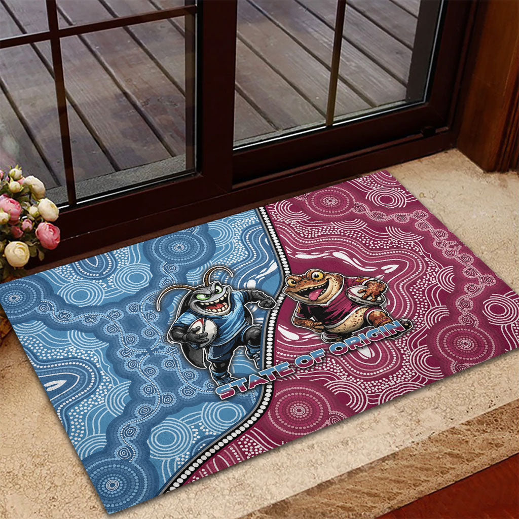 New South Wales And Queensland Rubber Doormat Cockroaches With Frogs Aboriginal Art
