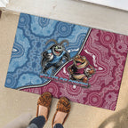 New South Wales And Queensland Rubber Doormat Cockroaches With Frogs Aboriginal Art