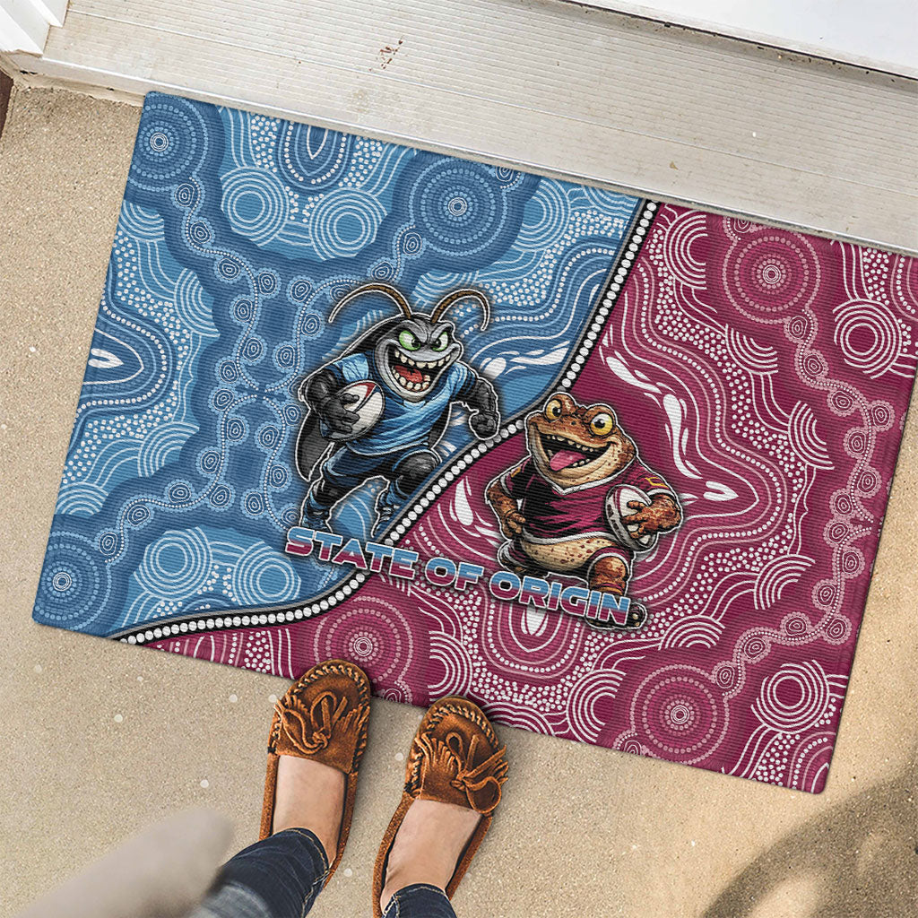New South Wales And Queensland Rubber Doormat Cockroaches With Frogs Aboriginal Art