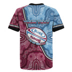 Personalised New South Wales And Queensland Rugby Jersey Cockroaches With Frogs Aboriginal Art