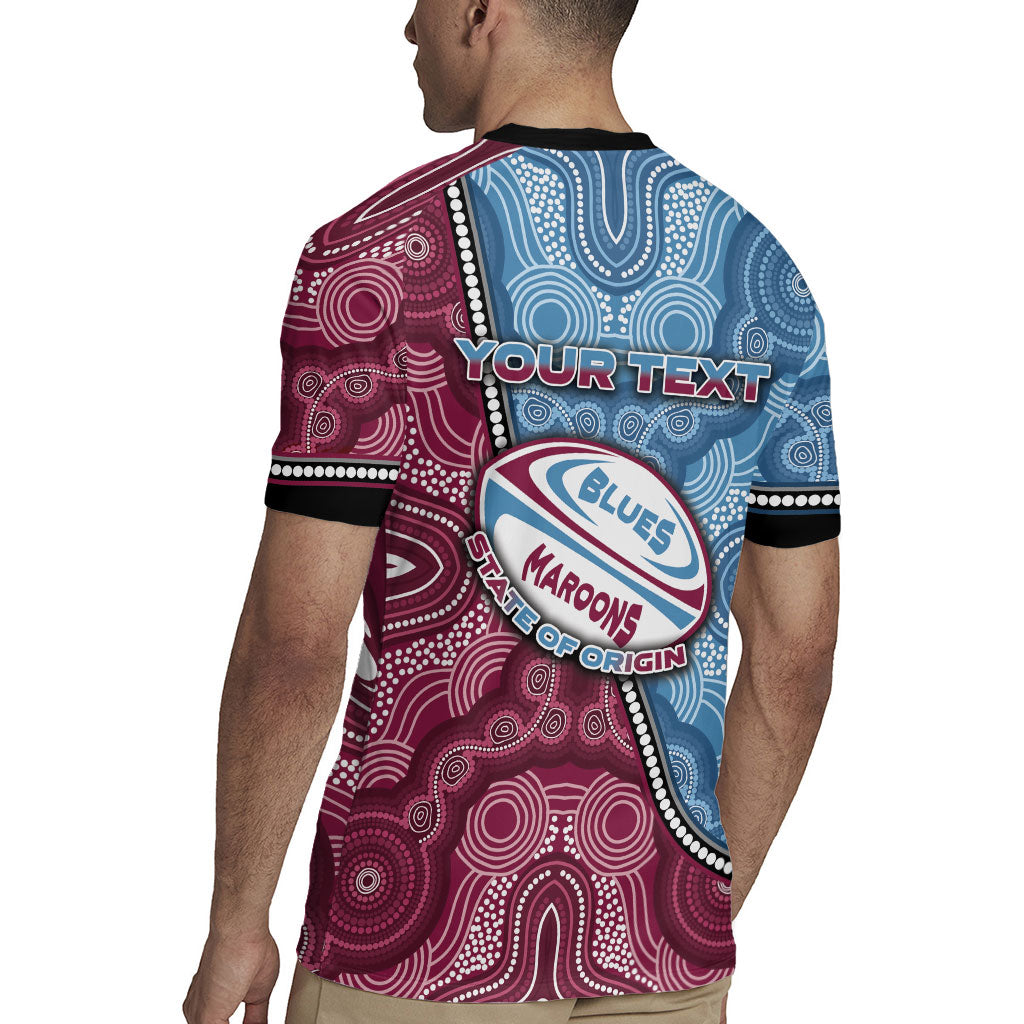 Personalised New South Wales And Queensland Rugby Jersey Cockroaches With Frogs Aboriginal Art