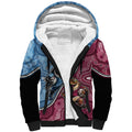 Personalised New South Wales And Queensland Sherpa Hoodie Cockroaches With Frogs Aboriginal Art