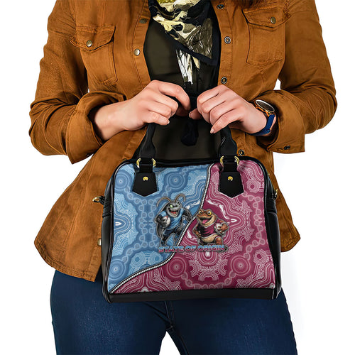 New South Wales And Queensland Shoulder Handbag Cockroaches With Frogs Aboriginal Art