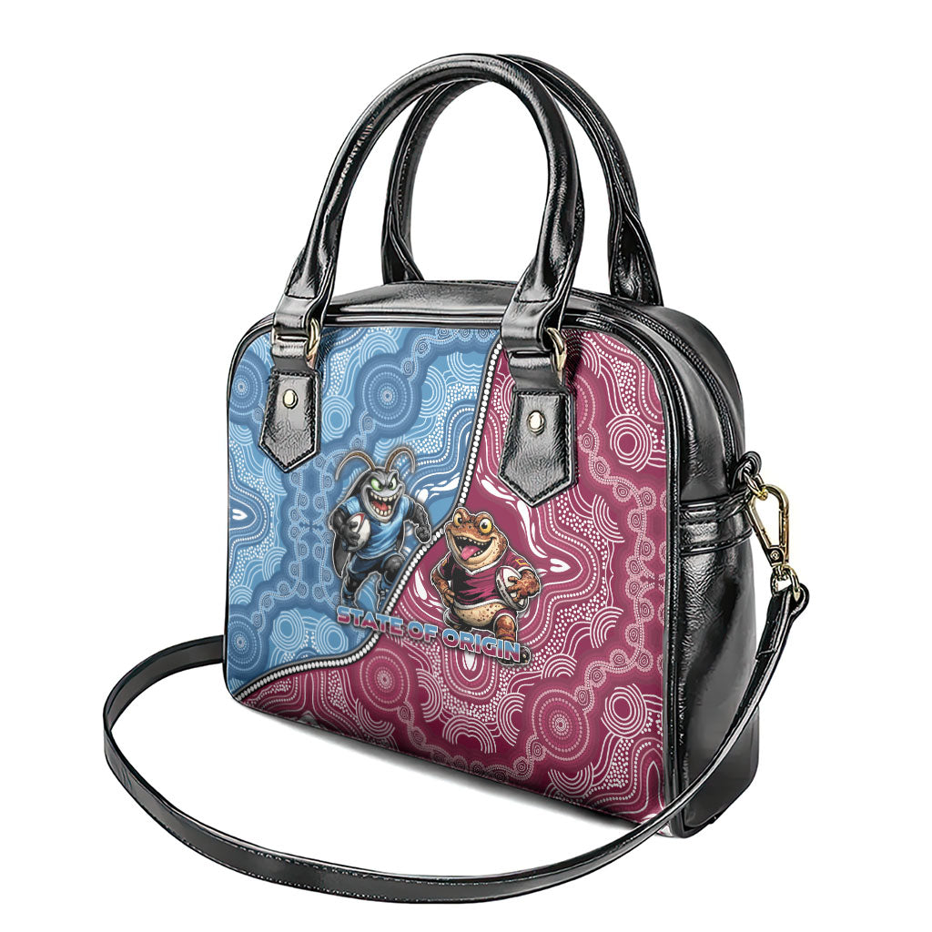 New South Wales And Queensland Shoulder Handbag Cockroaches With Frogs Aboriginal Art