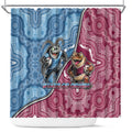 New South Wales And Queensland Shower Curtain Cockroaches With Frogs Aboriginal Art