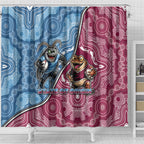 New South Wales And Queensland Shower Curtain Cockroaches With Frogs Aboriginal Art