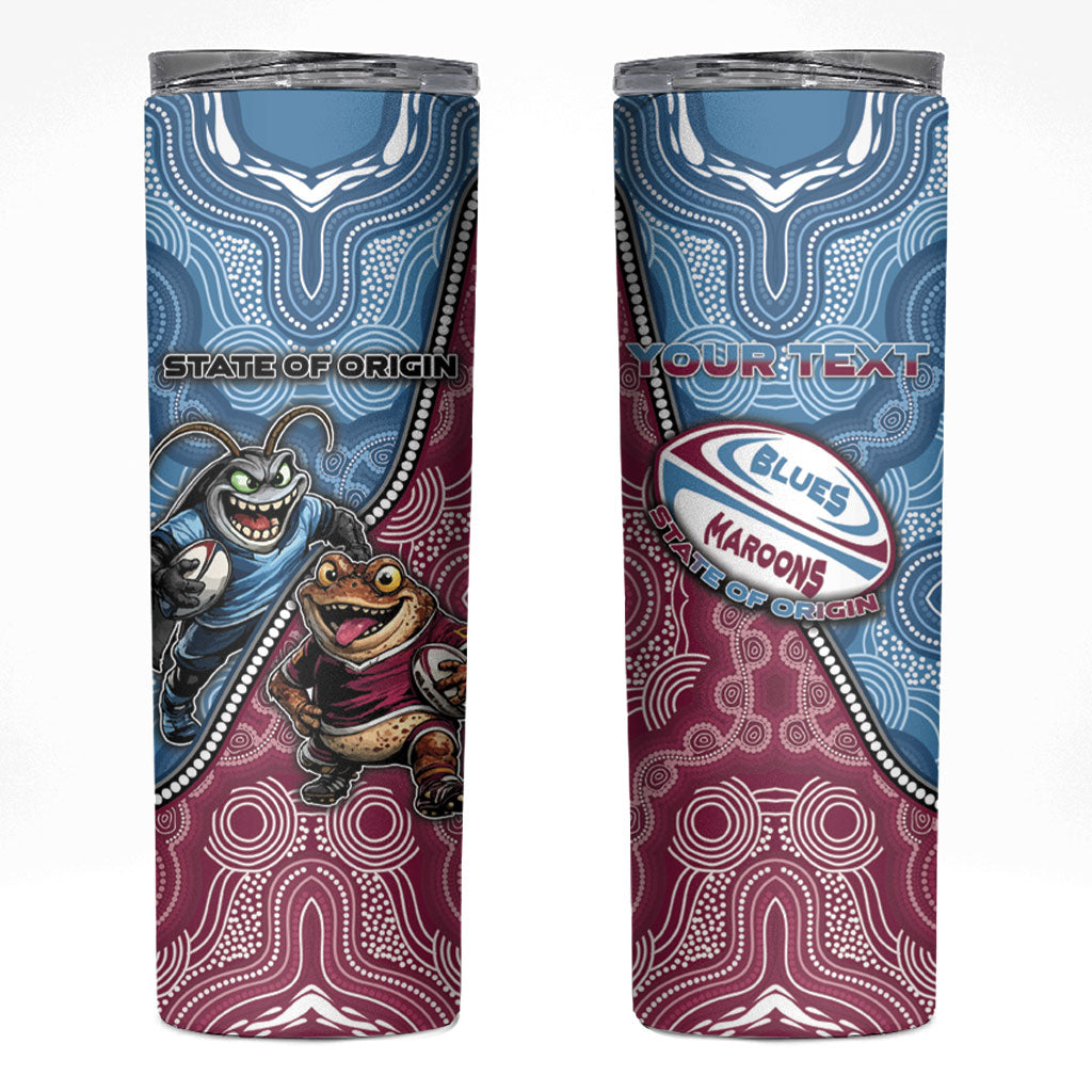 Personalised New South Wales And Queensland Skinny Tumbler Cockroaches With Frogs Aboriginal Art