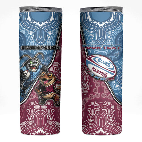 Personalised New South Wales And Queensland Skinny Tumbler Cockroaches With Frogs Aboriginal Art