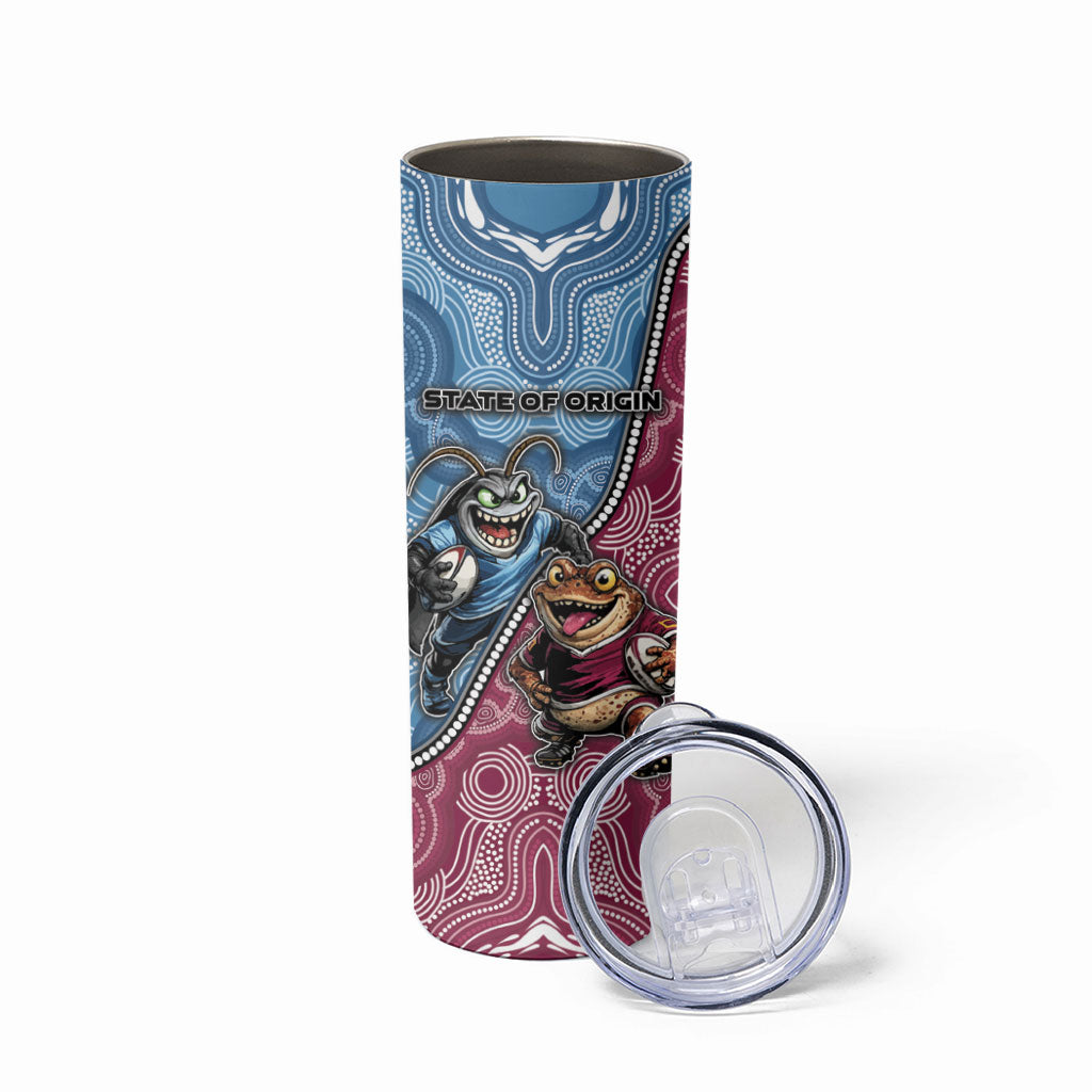 Personalised New South Wales And Queensland Skinny Tumbler Cockroaches With Frogs Aboriginal Art