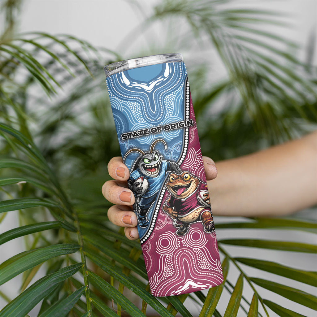 Personalised New South Wales And Queensland Skinny Tumbler Cockroaches With Frogs Aboriginal Art