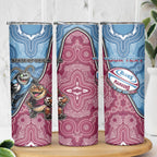 Personalised New South Wales And Queensland Skinny Tumbler Cockroaches With Frogs Aboriginal Art