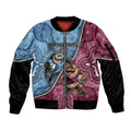 Personalised New South Wales And Queensland Sleeve Zip Bomber Jacket Cockroaches With Frogs Aboriginal Art
