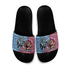 New South Wales And Queensland Slide Sandals Cockroaches With Frogs Aboriginal Art