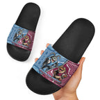 New South Wales And Queensland Slide Sandals Cockroaches With Frogs Aboriginal Art