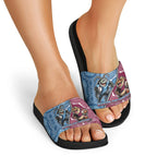New South Wales And Queensland Slide Sandals Cockroaches With Frogs Aboriginal Art