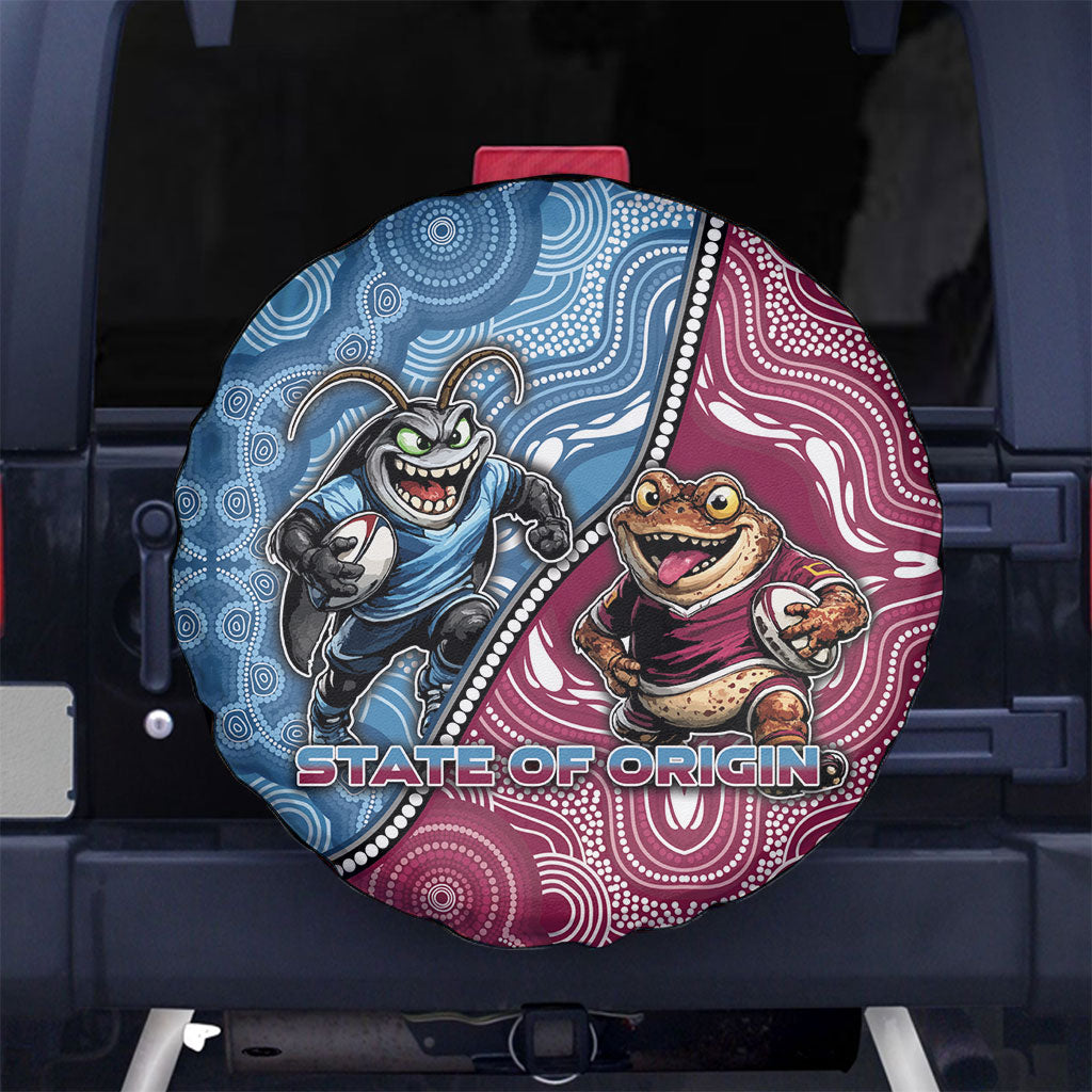 New South Wales And Queensland Spare Tire Cover Cockroaches With Frogs Aboriginal Art