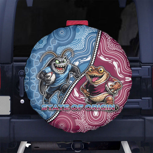 New South Wales And Queensland Spare Tire Cover Cockroaches With Frogs Aboriginal Art