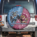 New South Wales And Queensland Spare Tire Cover Cockroaches With Frogs Aboriginal Art