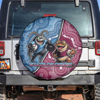 New South Wales And Queensland Spare Tire Cover Cockroaches With Frogs Aboriginal Art
