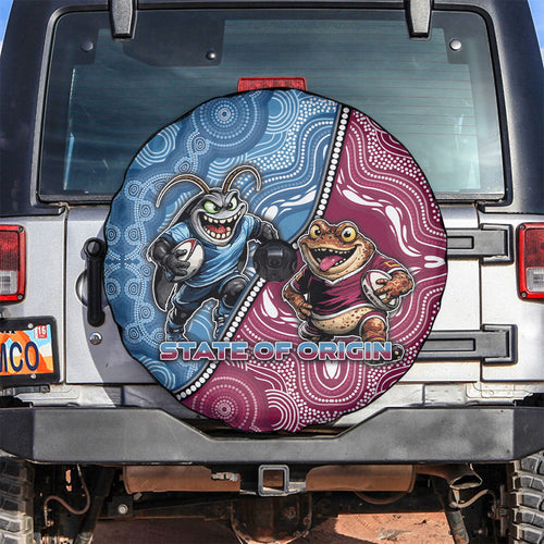 New South Wales And Queensland Spare Tire Cover Cockroaches With Frogs Aboriginal Art