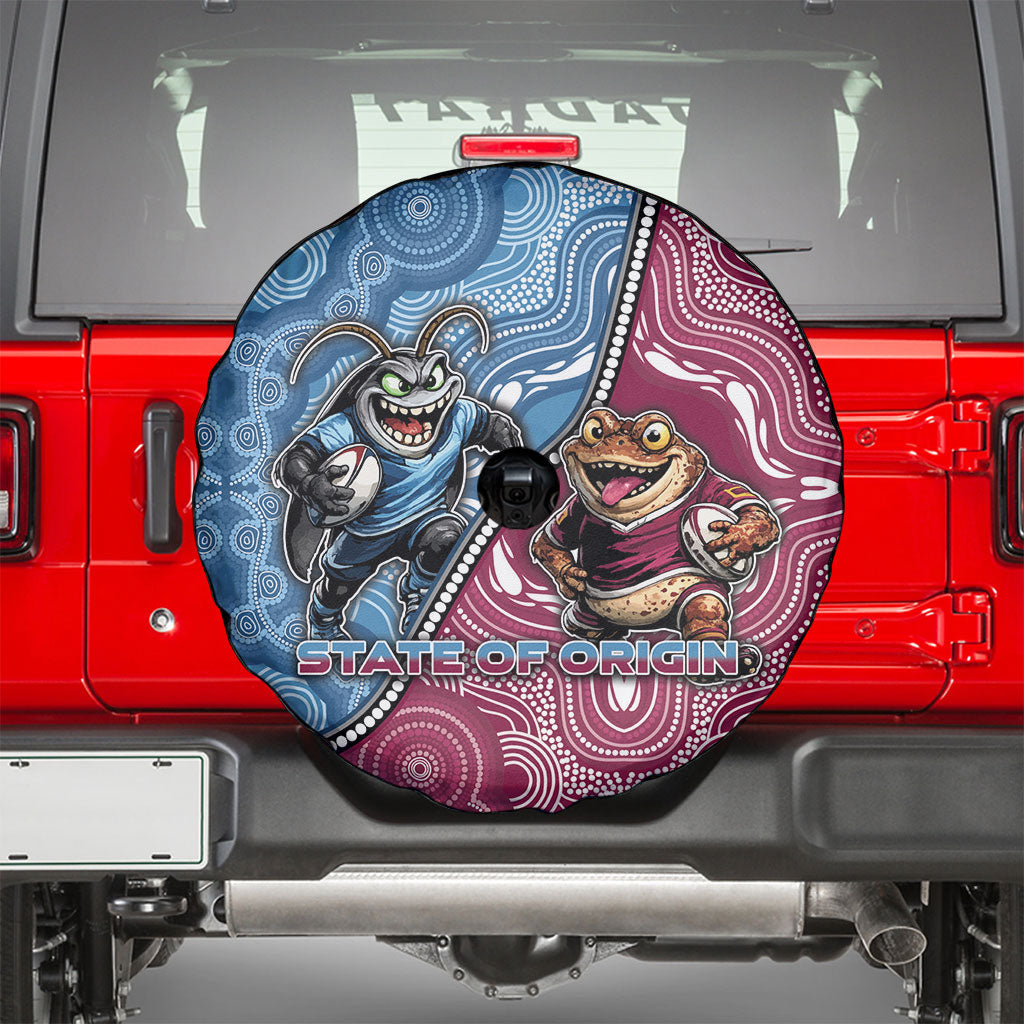 New South Wales And Queensland Spare Tire Cover Cockroaches With Frogs Aboriginal Art