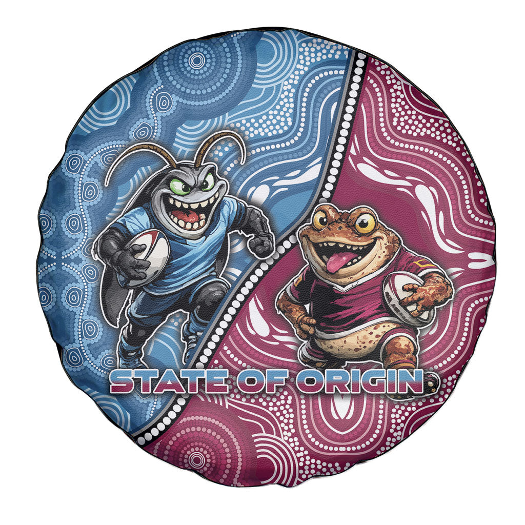 New South Wales And Queensland Spare Tire Cover Cockroaches With Frogs Aboriginal Art