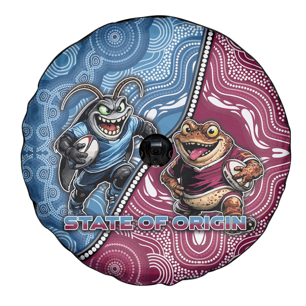 New South Wales And Queensland Spare Tire Cover Cockroaches With Frogs Aboriginal Art