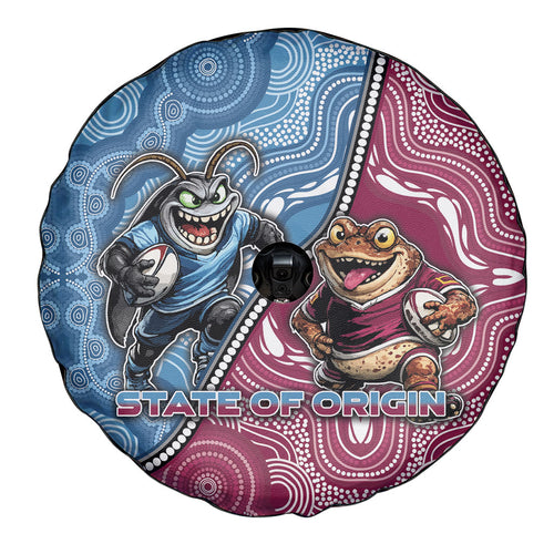 New South Wales And Queensland Spare Tire Cover Cockroaches With Frogs Aboriginal Art