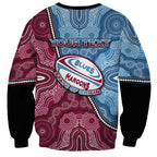 Personalised New South Wales And Queensland Sweatshirt Cockroaches With Frogs Aboriginal Art