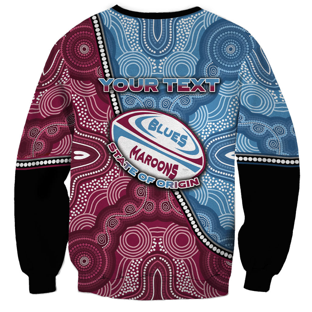 Personalised New South Wales And Queensland Sweatshirt Cockroaches With Frogs Aboriginal Art