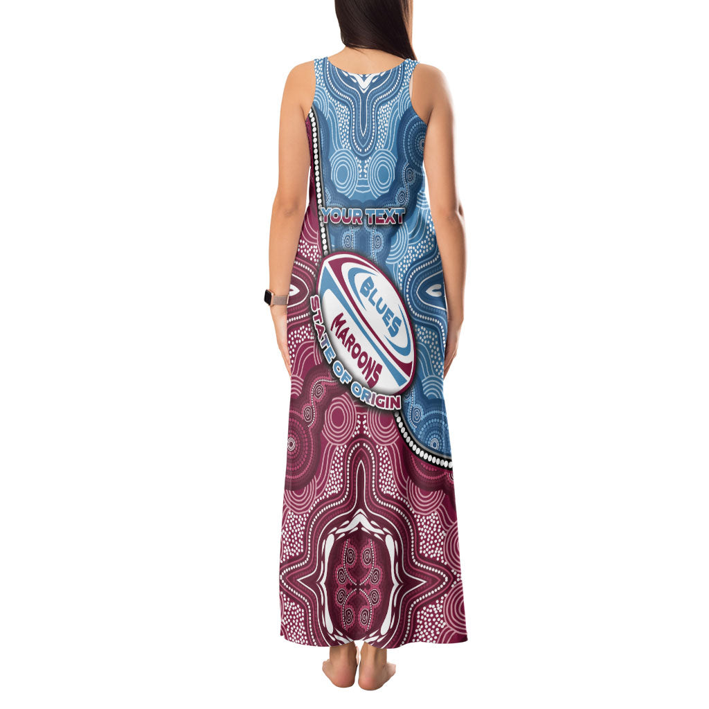 Personalised New South Wales And Queensland Tank Maxi Dress Cockroaches With Frogs Aboriginal Art