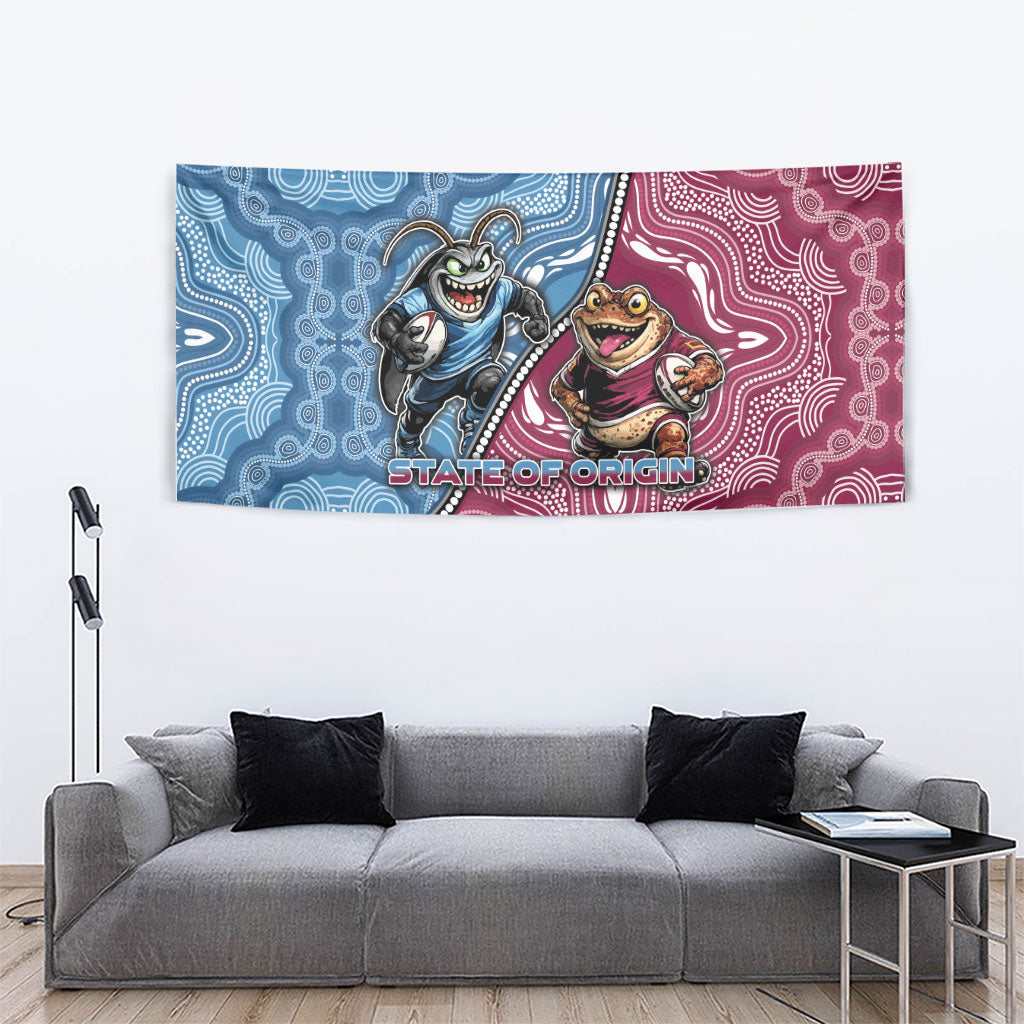 New South Wales And Queensland Tapestry Cockroaches With Frogs Aboriginal Art
