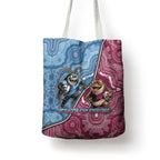 New South Wales And Queensland Tote Bag Cockroaches With Frogs Aboriginal Art