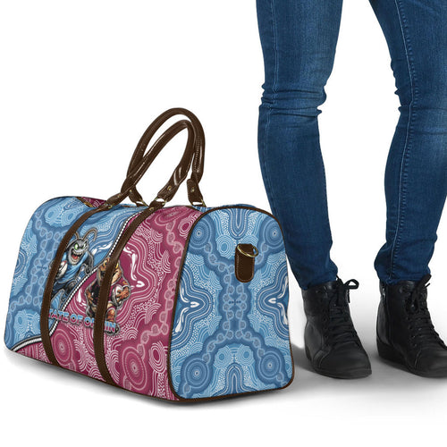 New South Wales And Queensland Travel Bag Cockroaches With Frogs Aboriginal Art