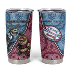 Personalised New South Wales And Queensland Tumbler Cup Cockroaches With Frogs Aboriginal Art