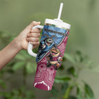 Personalised New South Wales And Queensland Tumbler With Handle Cockroaches With Frogs Aboriginal Art