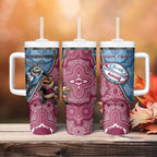 Personalised New South Wales And Queensland Tumbler With Handle Cockroaches With Frogs Aboriginal Art