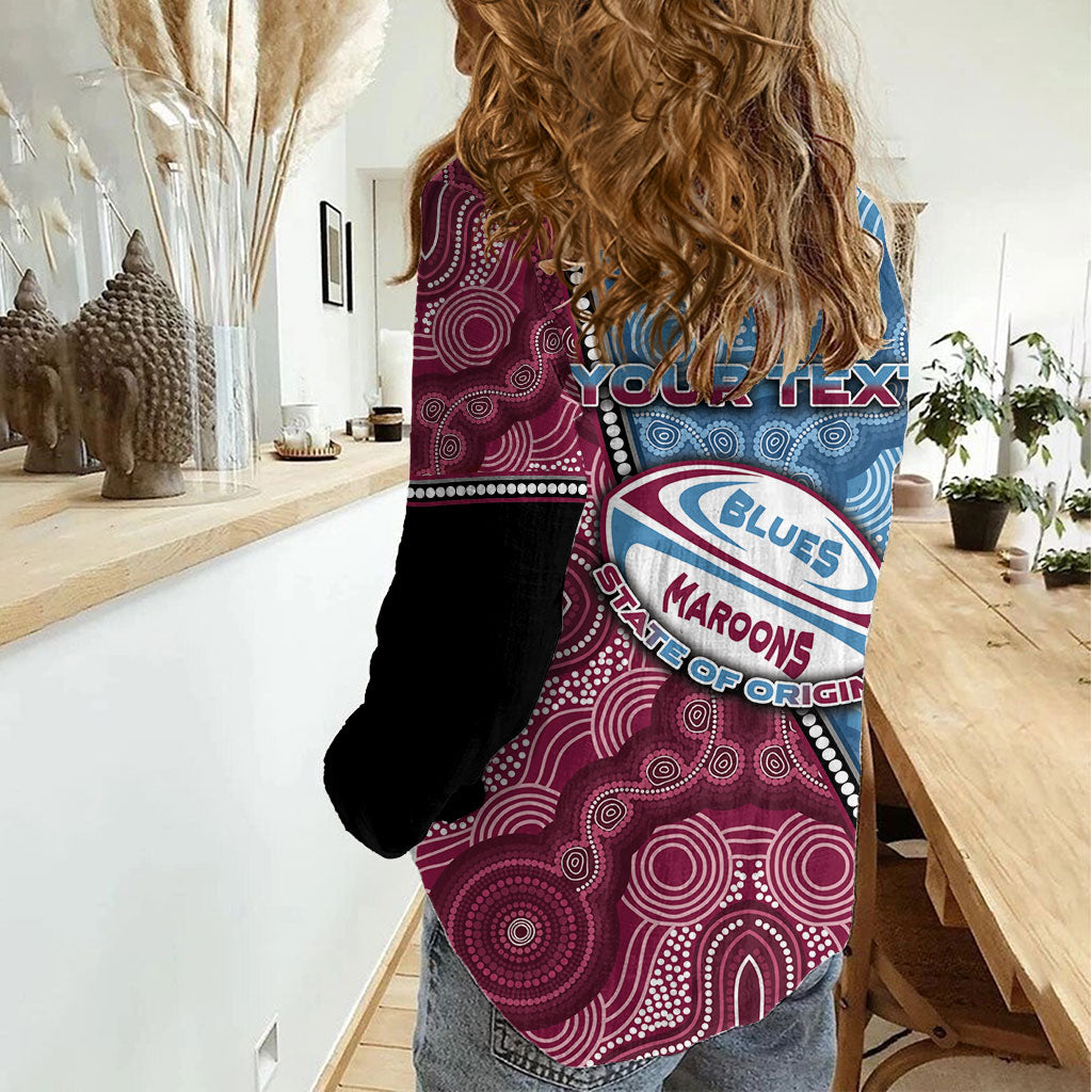 Personalised New South Wales And Queensland Women Casual Shirt Cockroaches With Frogs Aboriginal Art