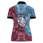 Personalised New South Wales And Queensland Women Polo Shirt Cockroaches With Frogs Aboriginal Art