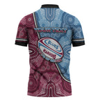 Personalised New South Wales And Queensland Zipper Polo Shirt Cockroaches With Frogs Aboriginal Art