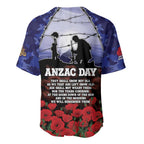 ANZAC Day Baseball Jersey Lest We Forget