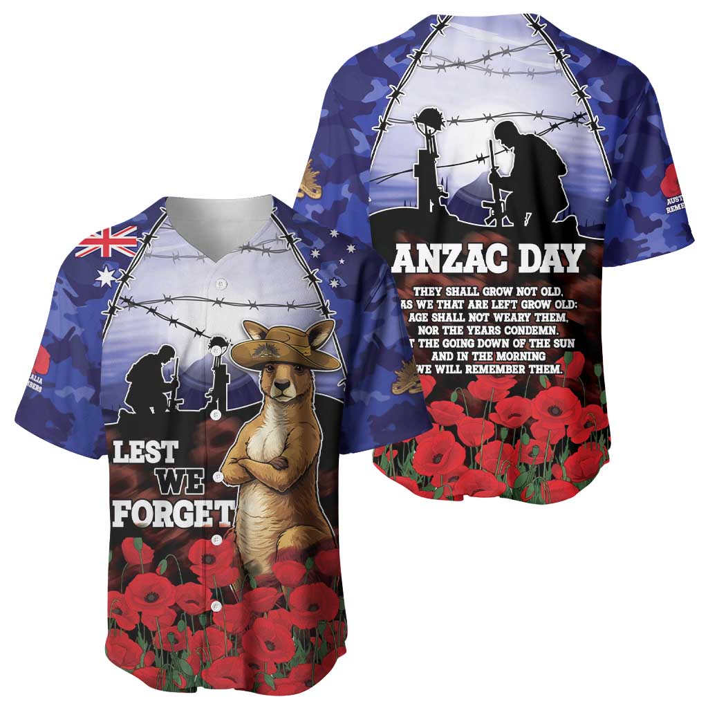 ANZAC Day Baseball Jersey Lest We Forget