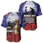 ANZAC Day Baseball Jersey Lest We Forget
