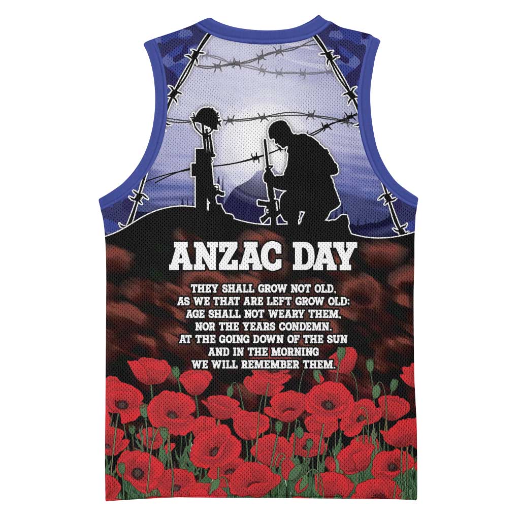 ANZAC Day Basketball Jersey Lest We Forget