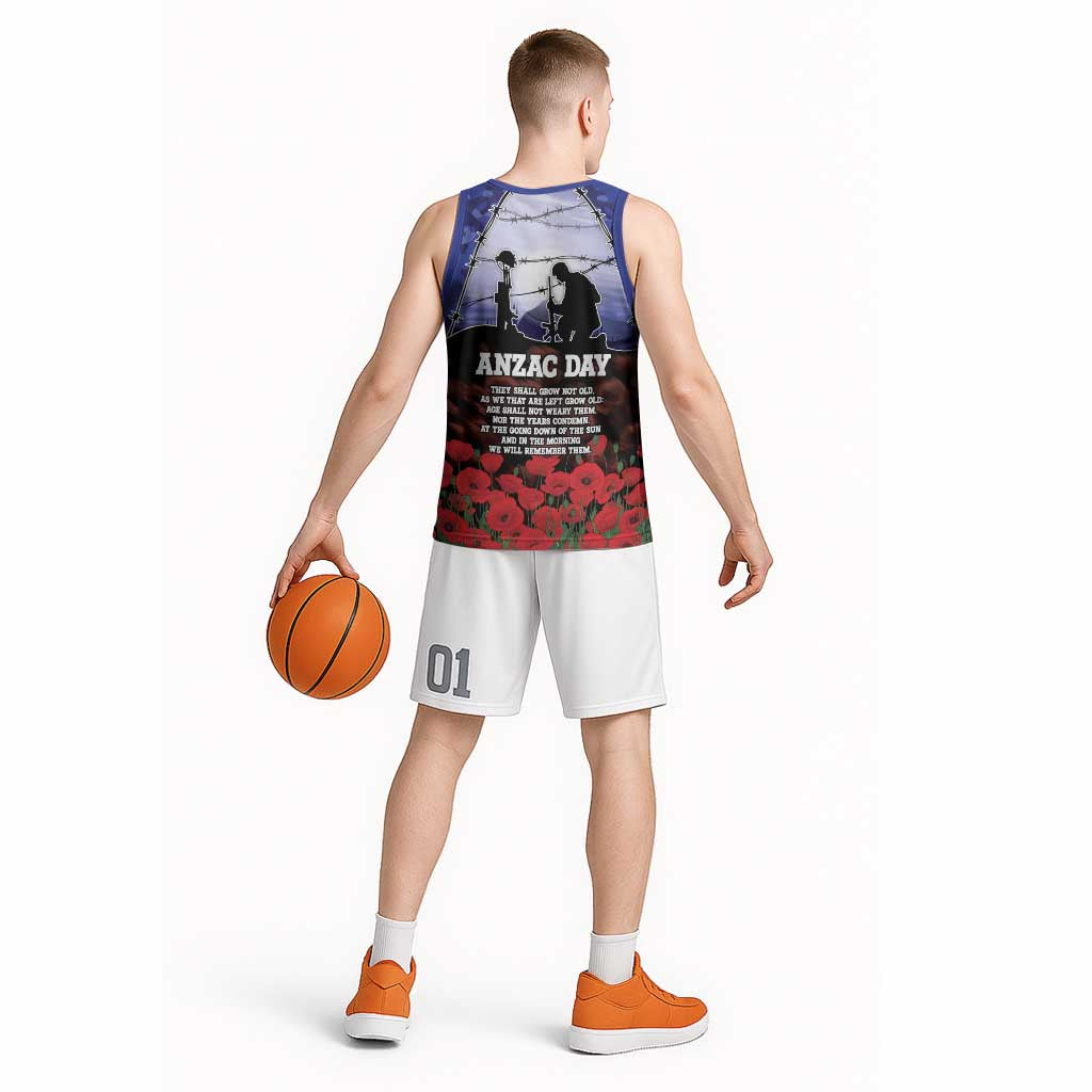 ANZAC Day Basketball Jersey Lest We Forget