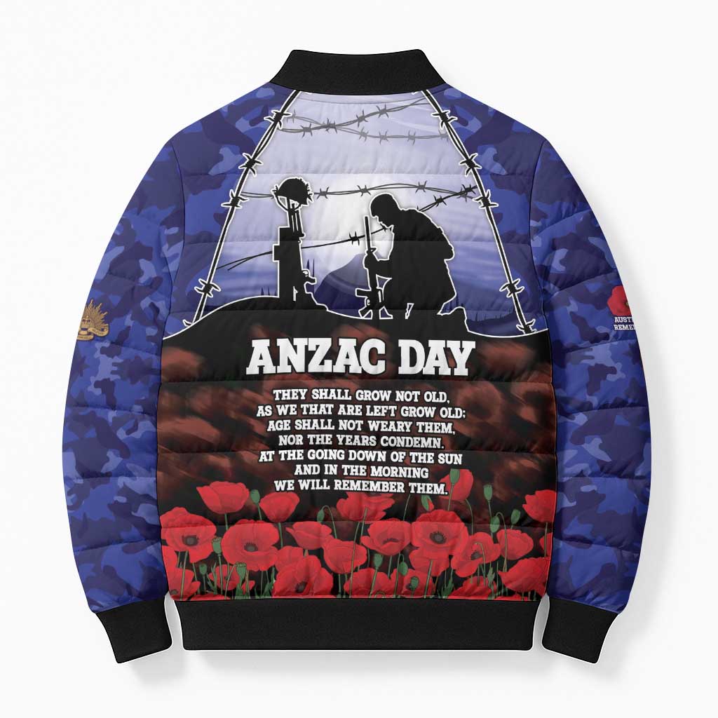 ANZAC Day Bomber Puffer Jacket Lest We Forget