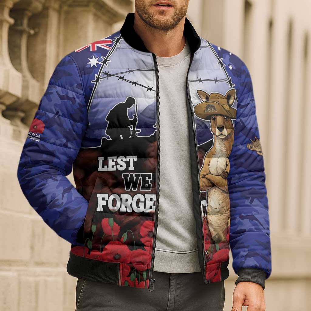 ANZAC Day Bomber Puffer Jacket Lest We Forget
