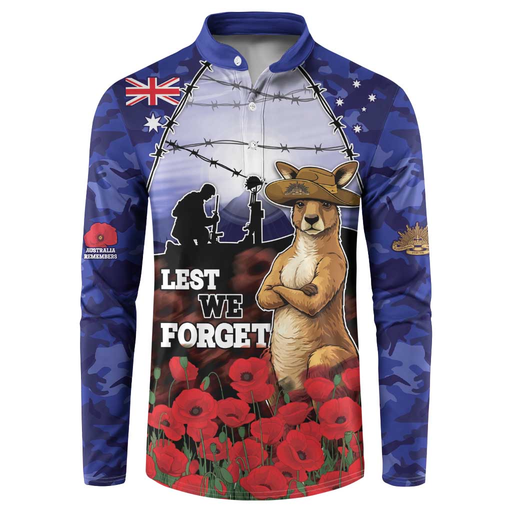 ANZAC Day Button Sweatshirt Lest We Forget