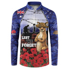 ANZAC Day Button Sweatshirt Lest We Forget